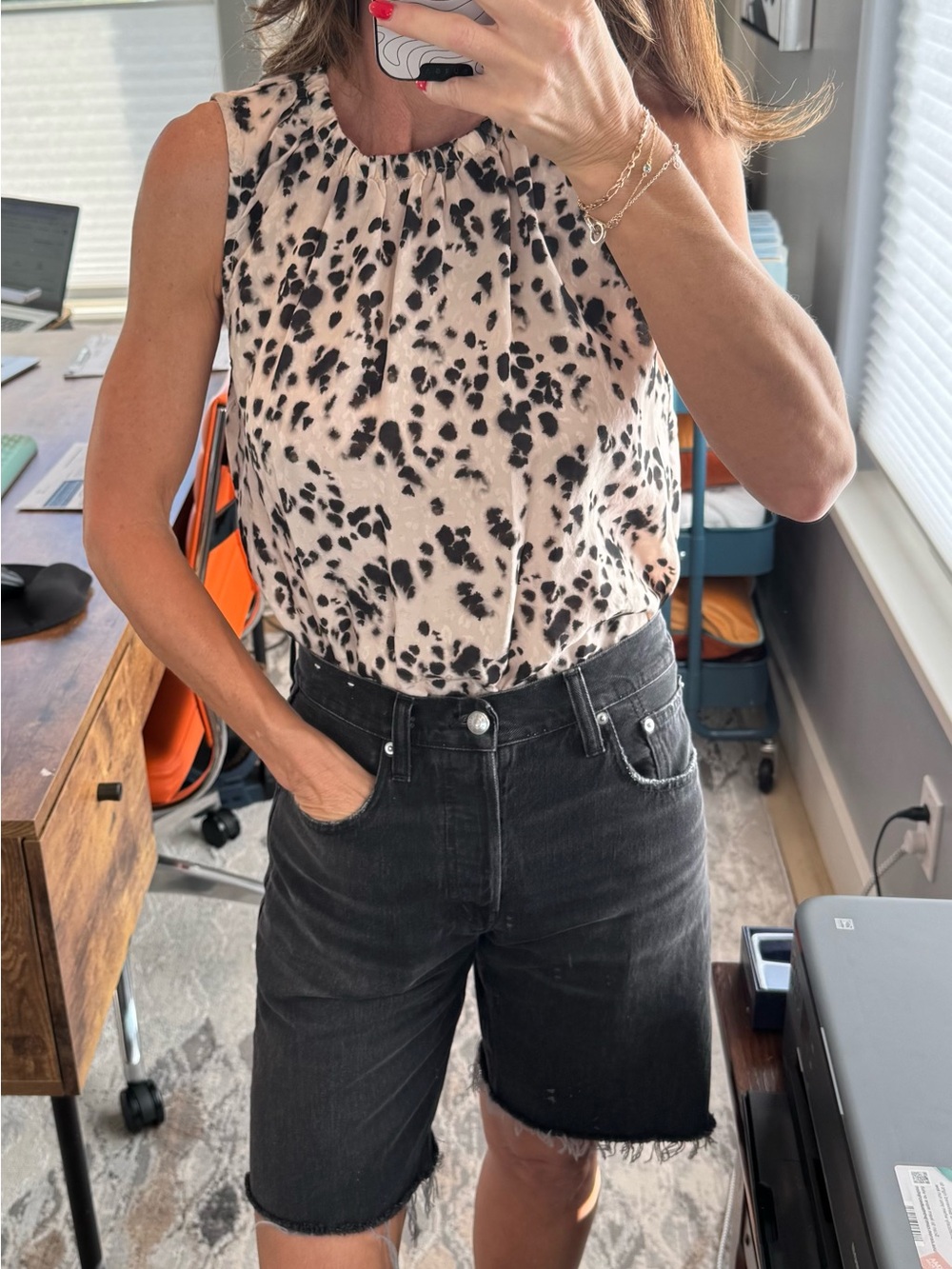 Cloth and Stone Animal Print Sleeveless Top-Animal Print